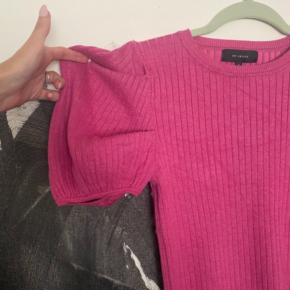 En Saison | Solange Rib Knit Top in Peony | Small - Picture 6 of 8